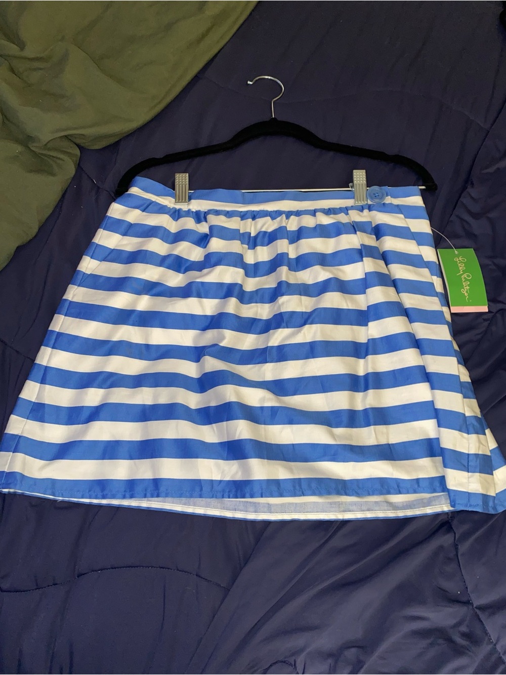 Lilly Pulitzer Blue and White Striped Mini Skirt